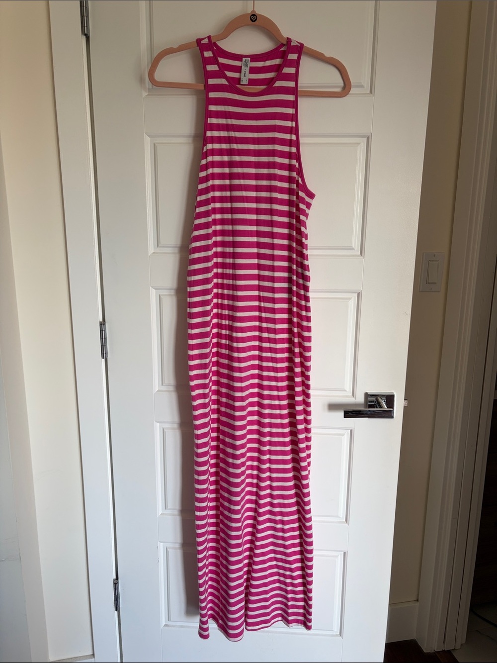 Only Pink and White Striped Maxi Dress